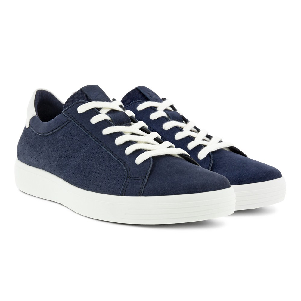 ECCO Mens Sneakers Navy - Soft Classic Laced - KEY-238514